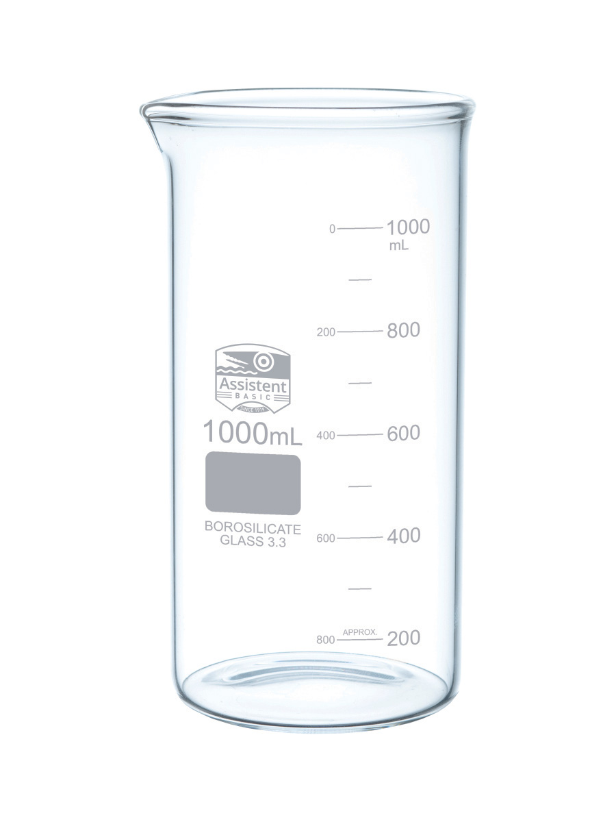 Becherglas Borosilikatglas, hohe Form mit Ausguss