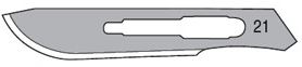 Skalpellklingen Feather, Figur 21 im 10er Pack (Griff 4)